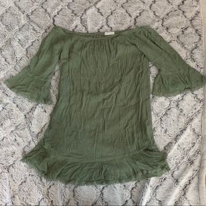 Olive Green Off-the-Shoulder Dress